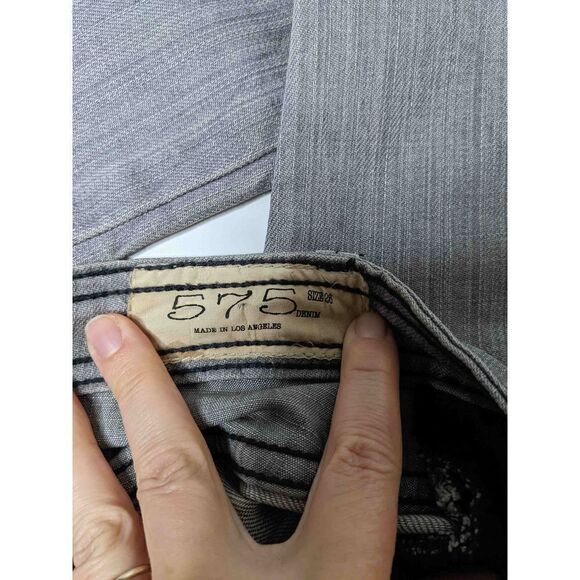 575 Los Angeles Straight Gray Designer Jeans 26 - Picture 15 of 16